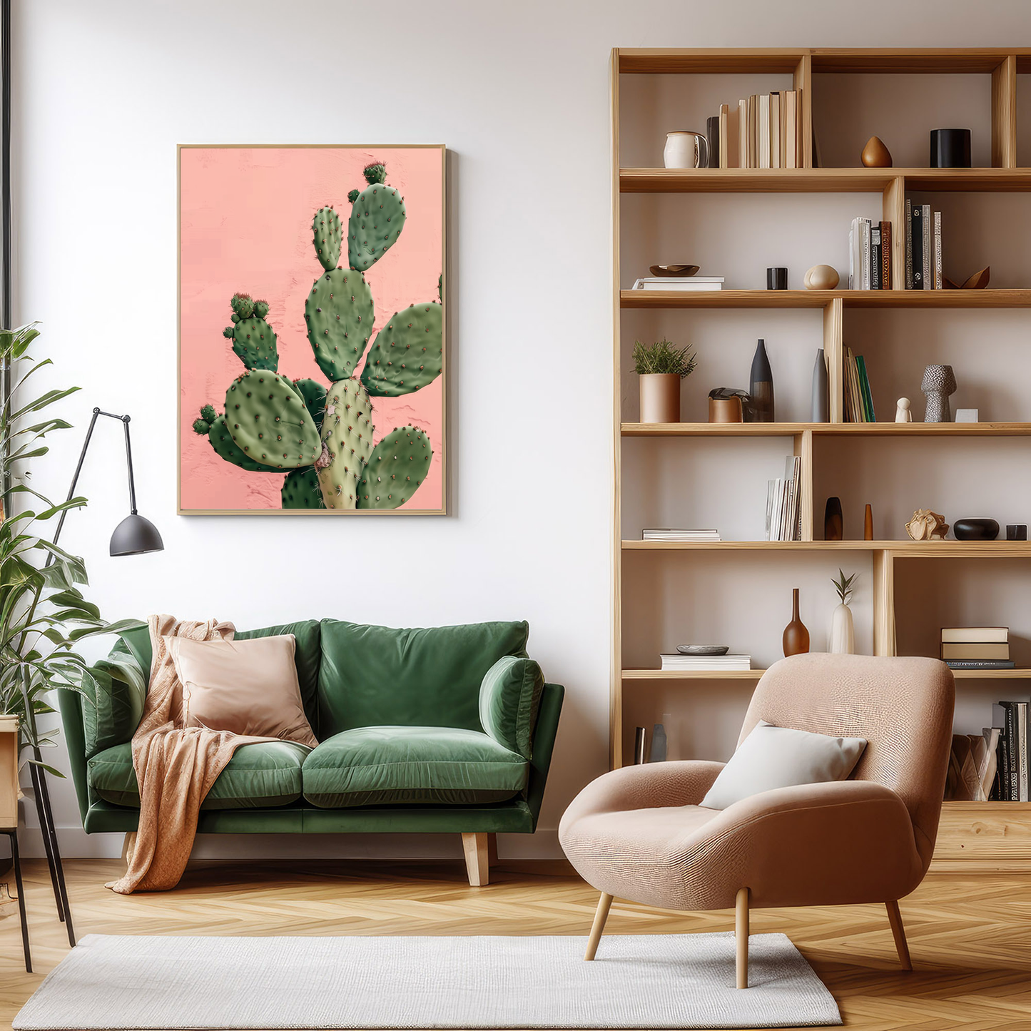 Prickly Pear Cactus Print - Chic Pink Desert Botanical Wall Art