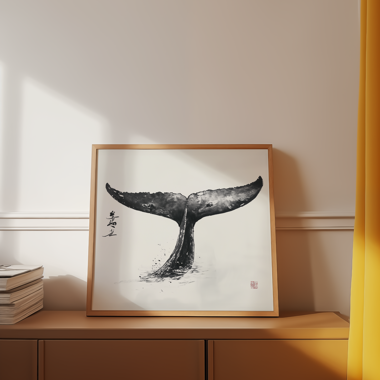 Elegant Minimalist Whale Tail Art Print