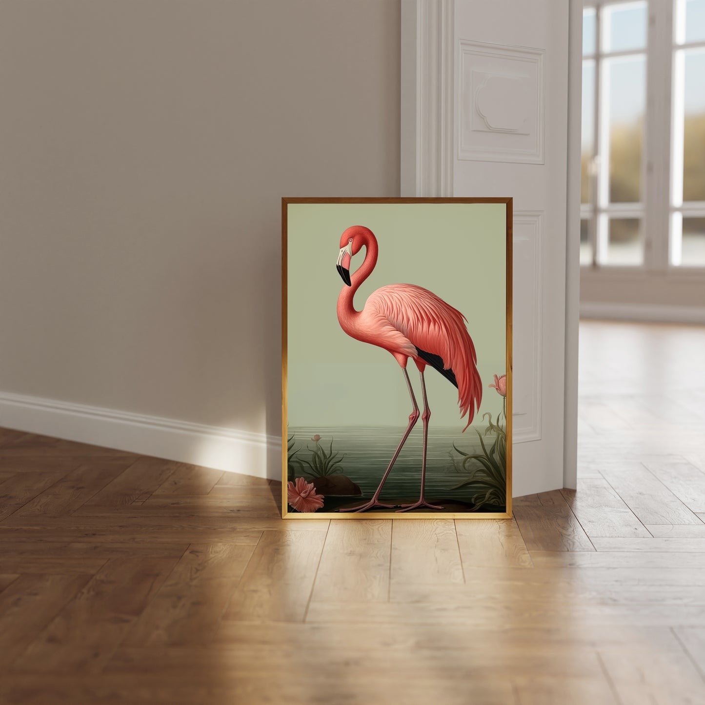 Flamingo Art Print - Vibrant Tropical Bird Illustration