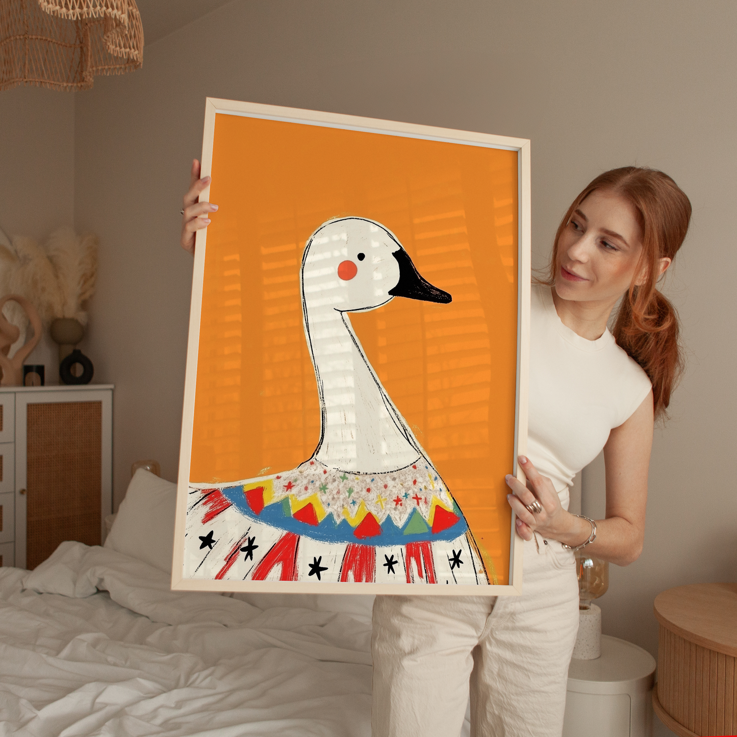 Playful Nursery Goose - Whimsical Circus Animal Artwork