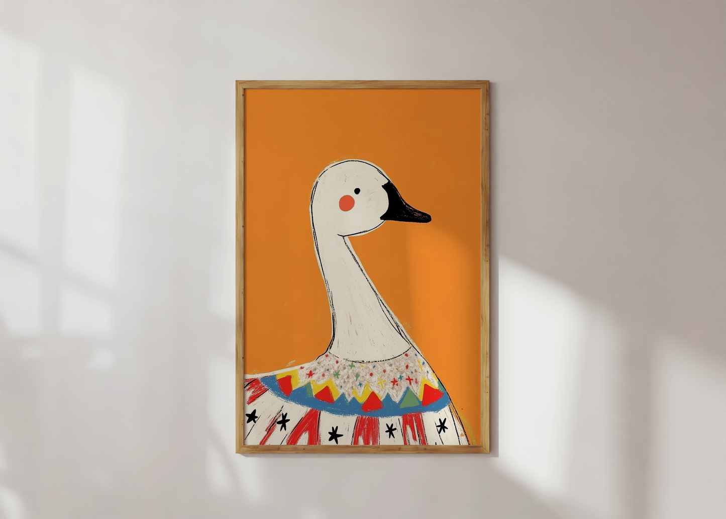 Playful Nursery Goose - Whimsical Circus Animal Artwork