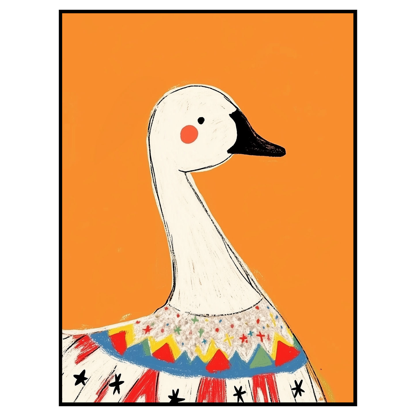 Playful Nursery Goose - Whimsical Circus Animal Artwork