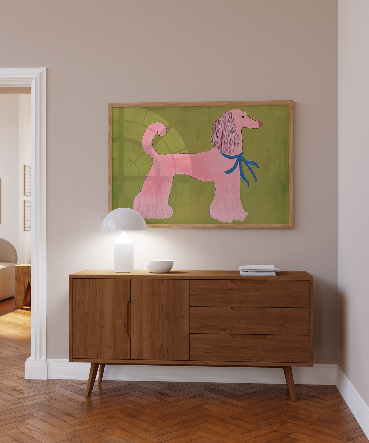 Pink Poodle Art Print
