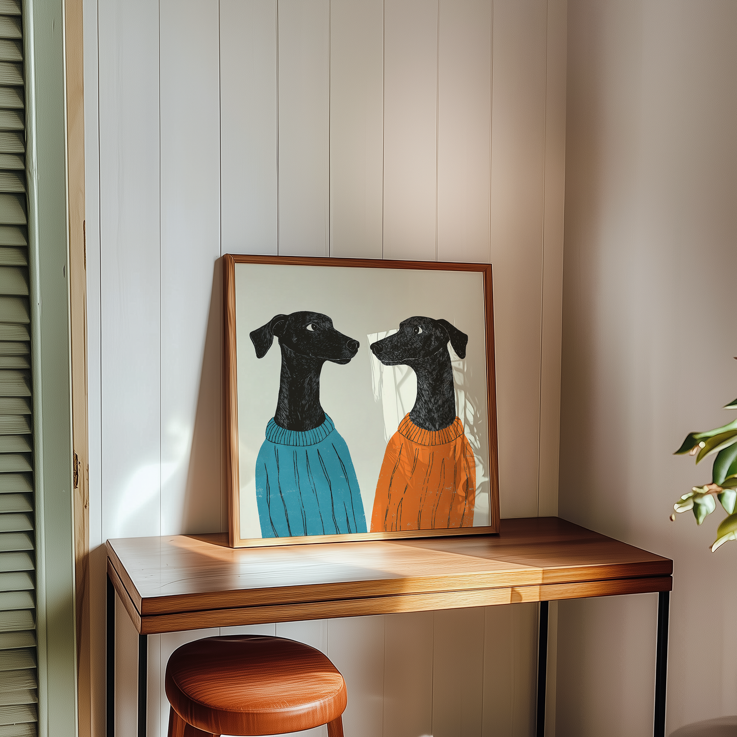 Greyhound Wall Art - Whimsical Dog Print