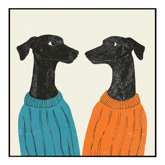 Greyhound Wall Art - Whimsical Dog Print