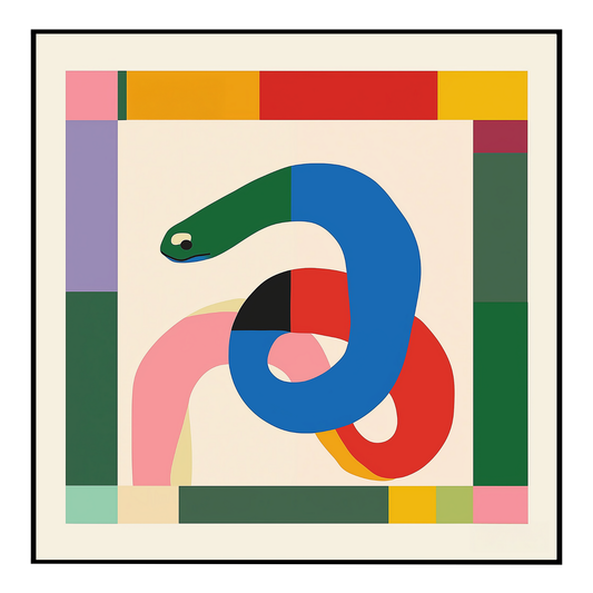 Colourful Snake Art Print