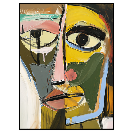 Abstract Cubist Face Art Print