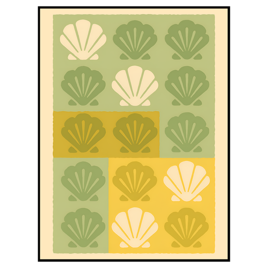 Modern Coastal Shell Art Print