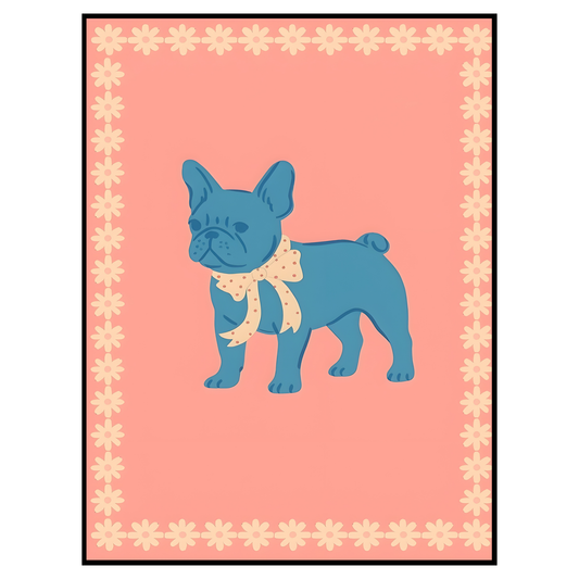 Blue Frenchie Dog Print