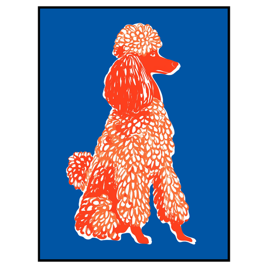 Orange Poodle Print