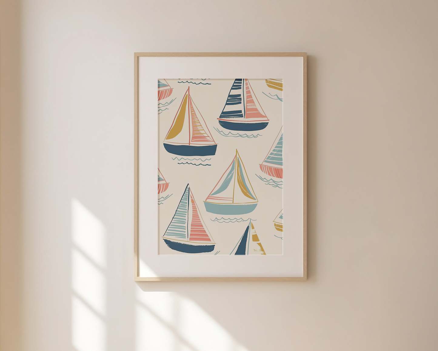 Sailboat Nursery Art Print - Nautical Kids Room Decor