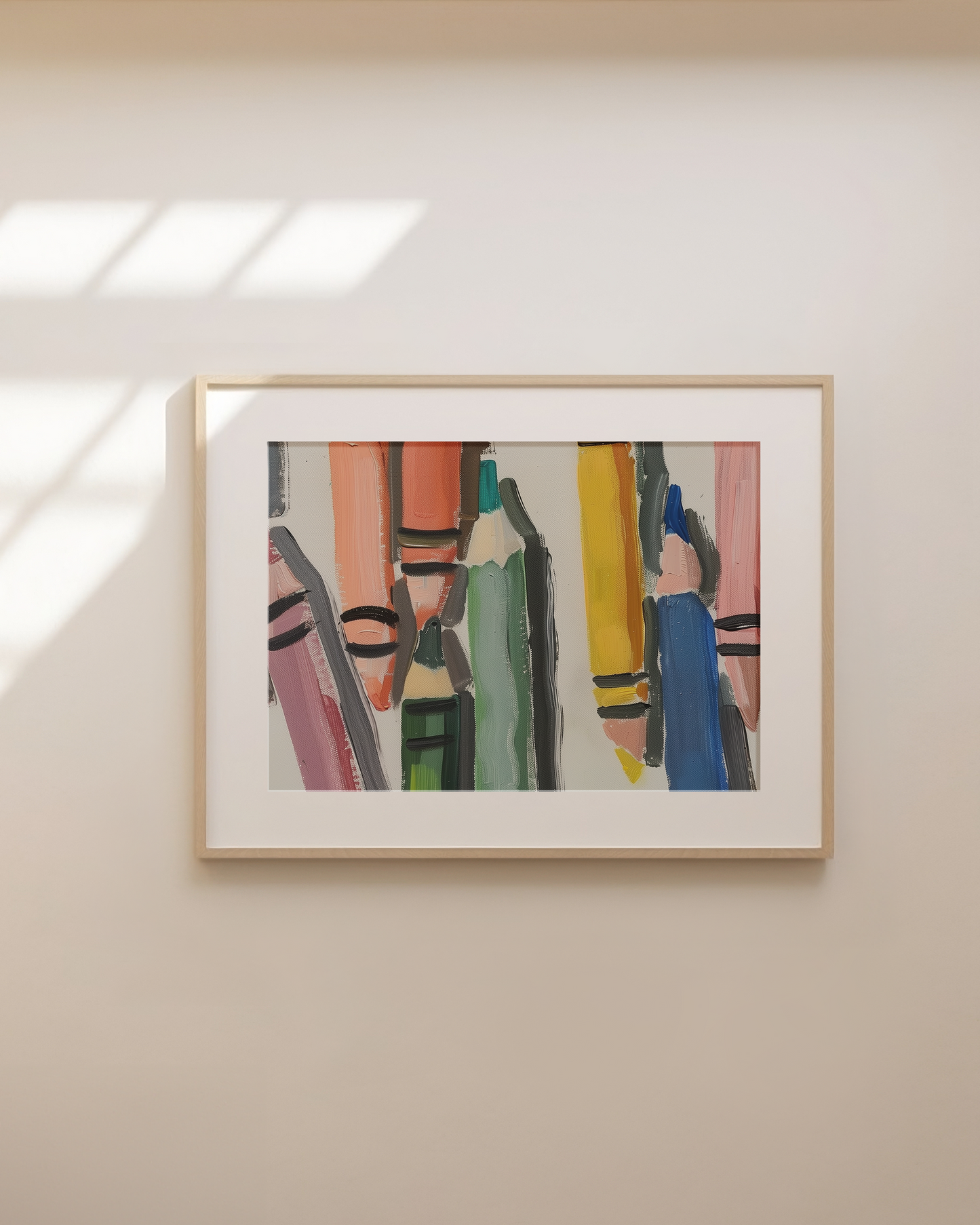 Colorful Crayons Art Print - Modern Kids Room Decor