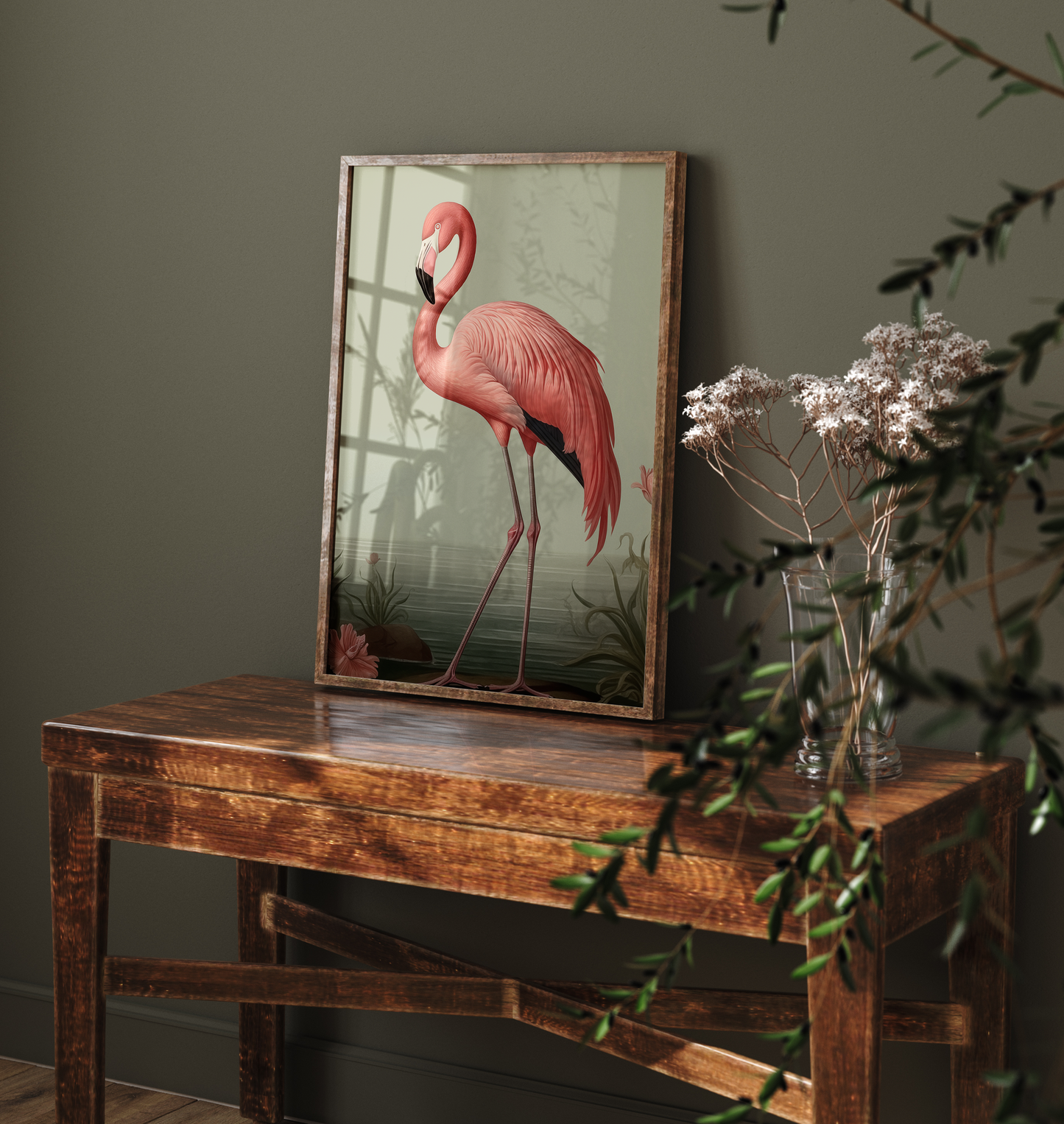 Flamingo Art Print - Vibrant Tropical Bird Illustration