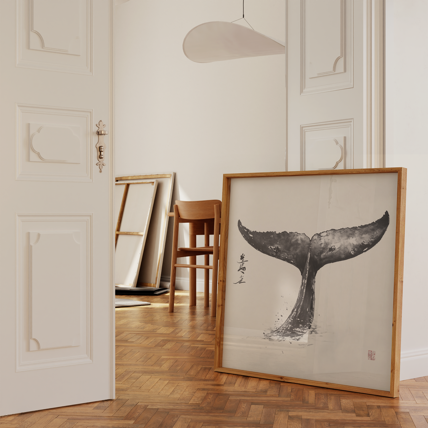 Elegant Minimalist Whale Tail Art Print
