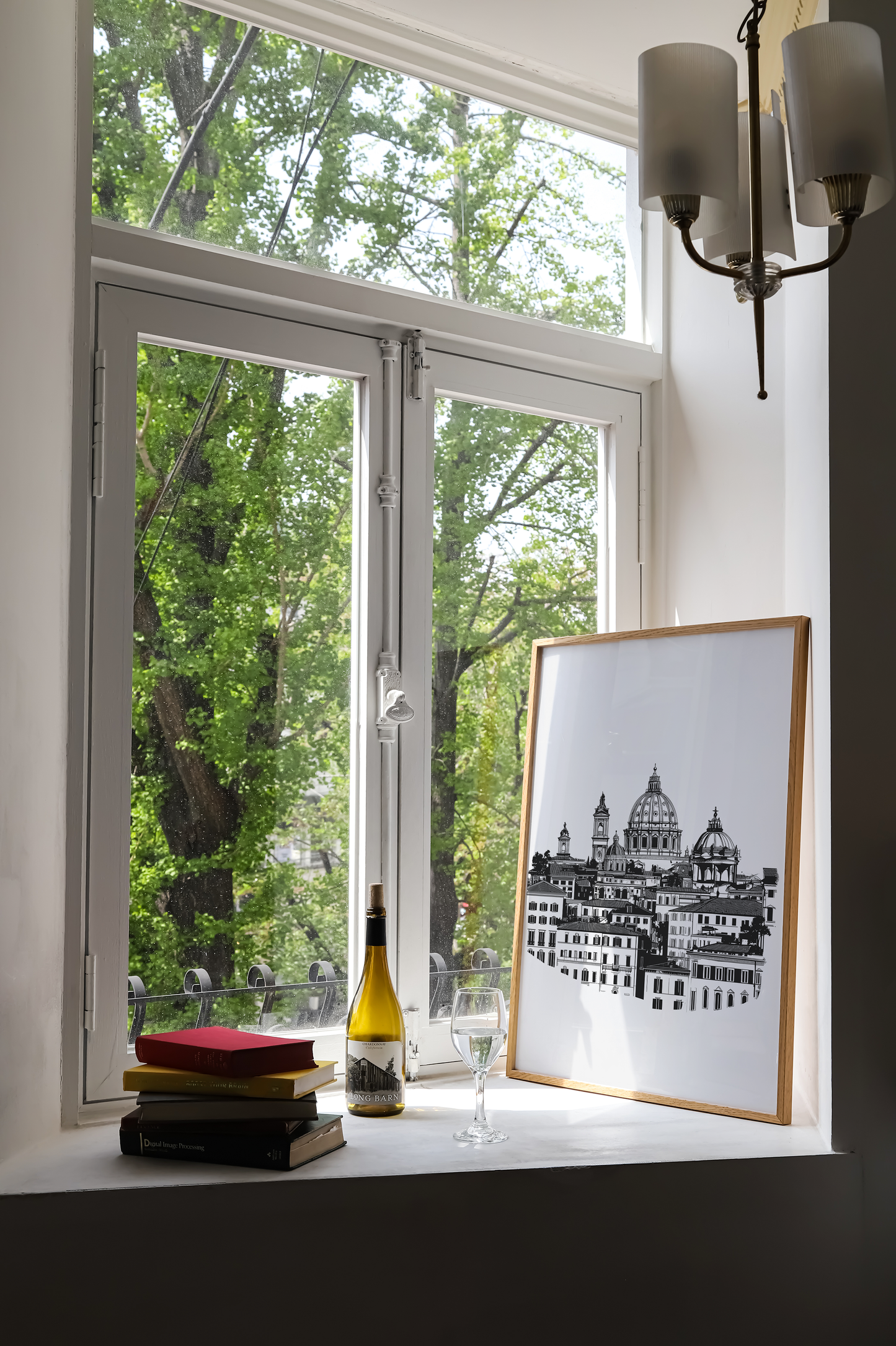 Rome Skyline Print - Minimalist Black and White Art