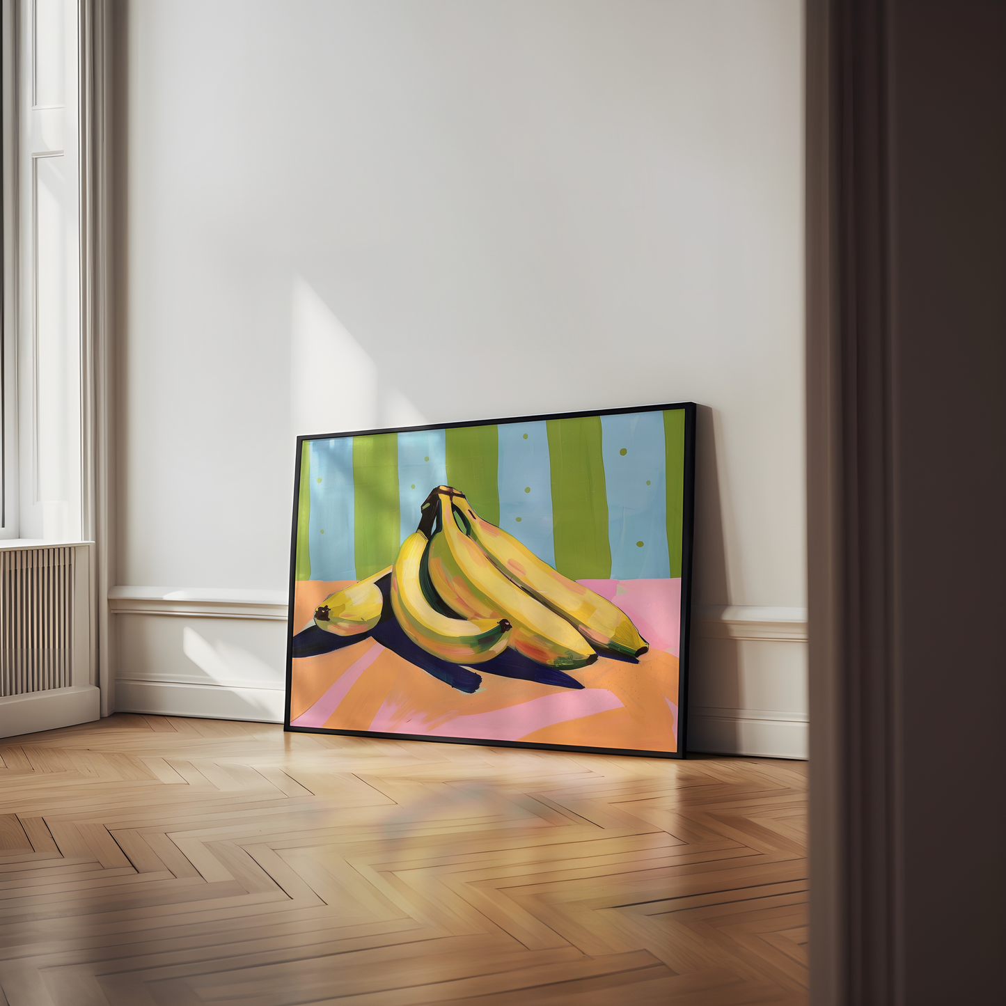 Vibrant Banana Art Print - Colorful Kitchen Wall Art