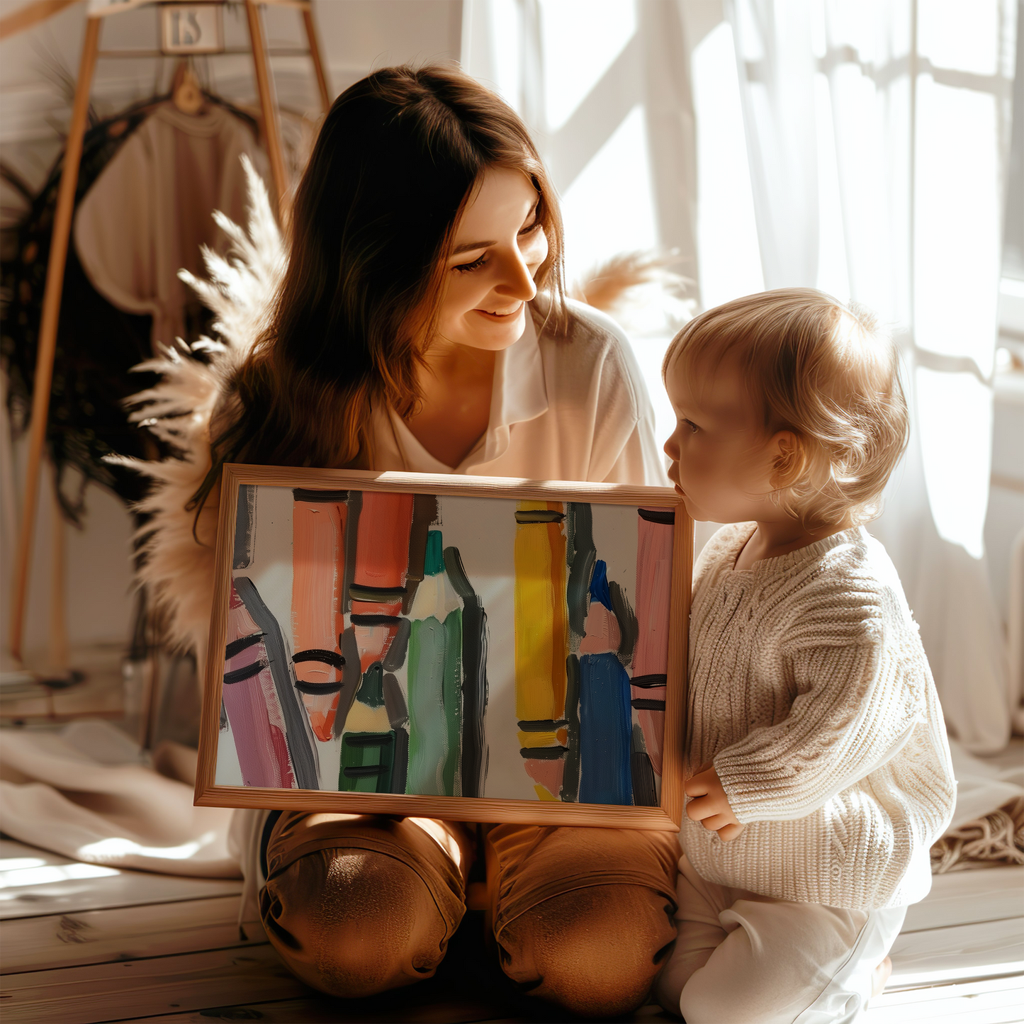 Colorful Crayons Art Print - Modern Kids Room Decor