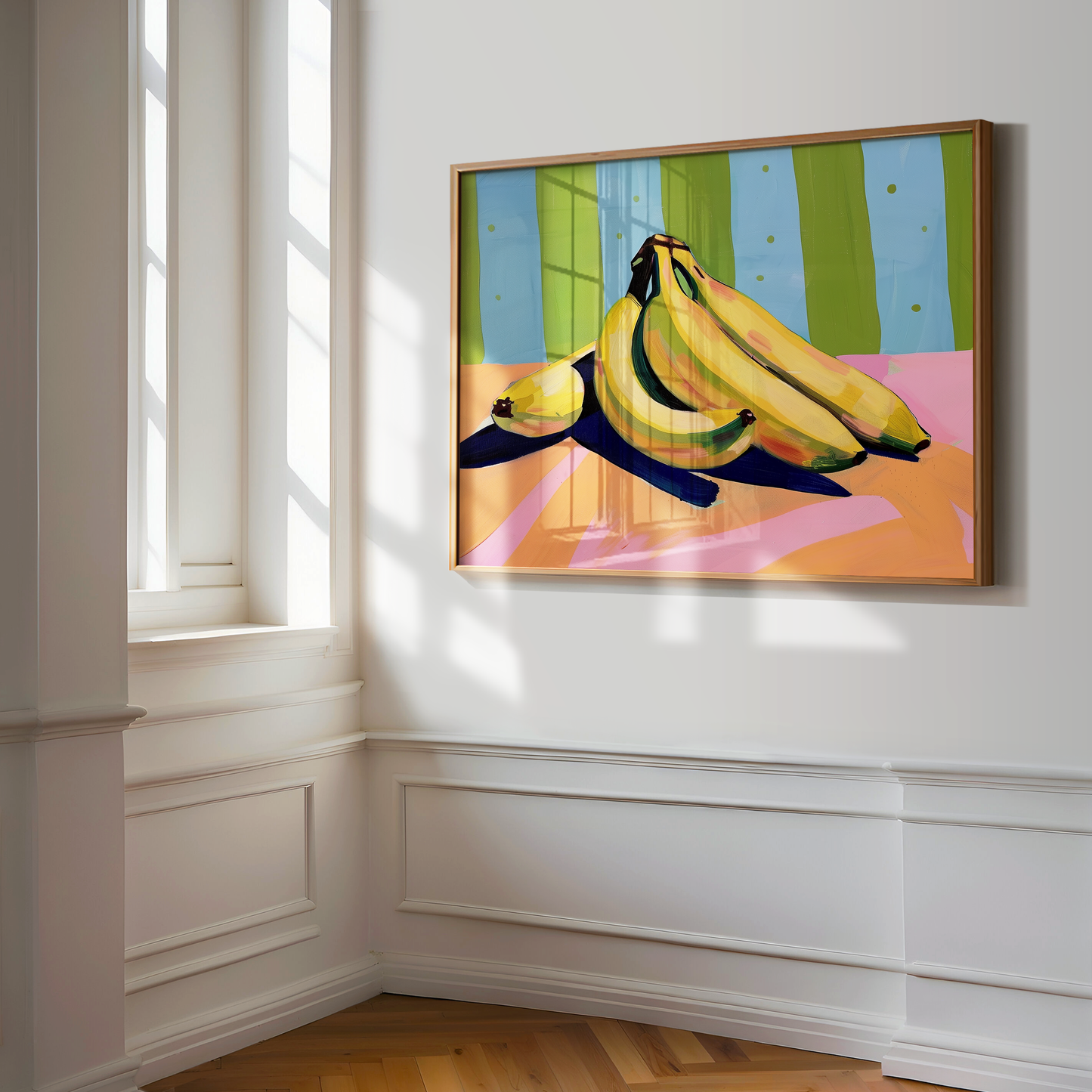 Vibrant Banana Art Print - Colorful Kitchen Wall Art