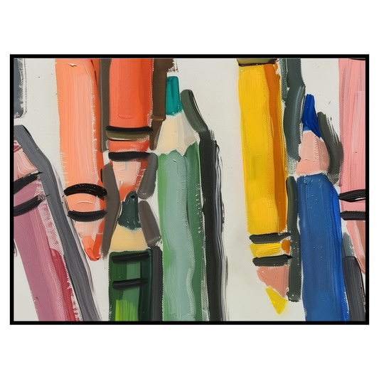 Colorful Crayons Art Print - Modern Kids Room Decor