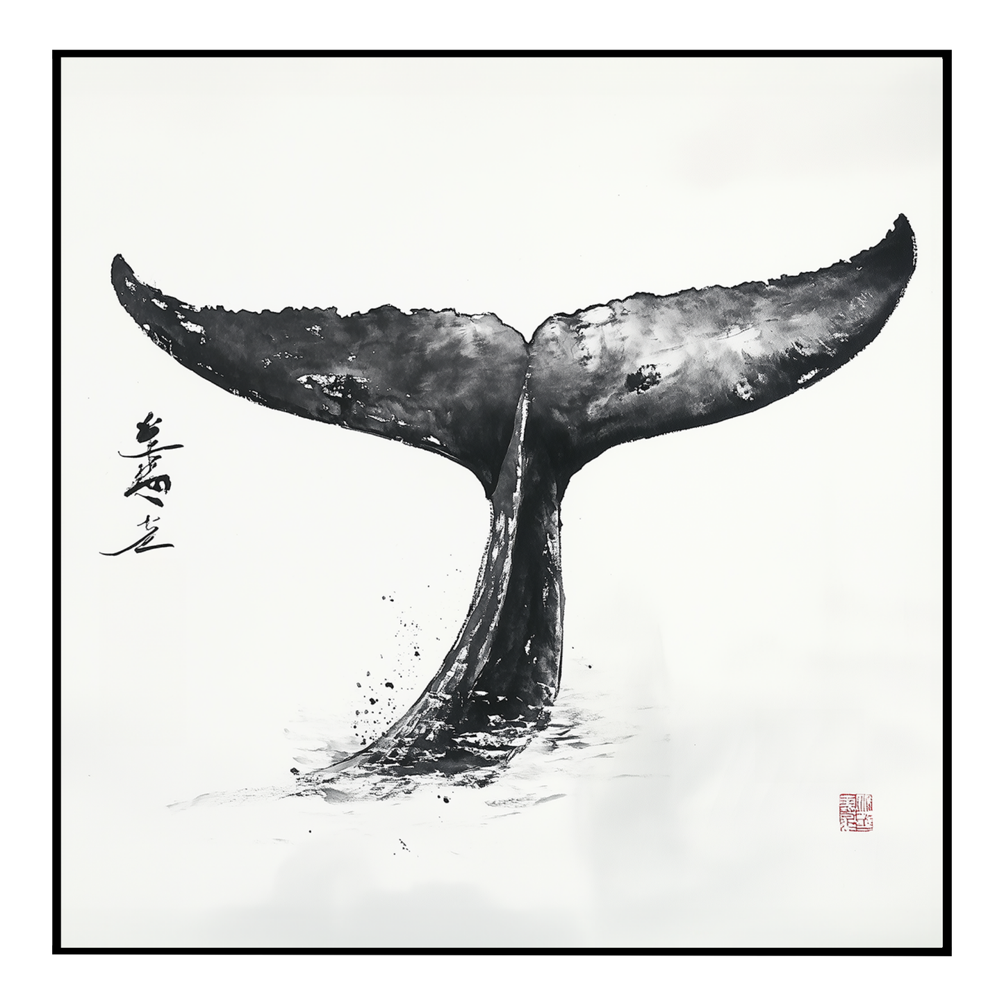 Elegant Minimalist Whale Tail Art Print