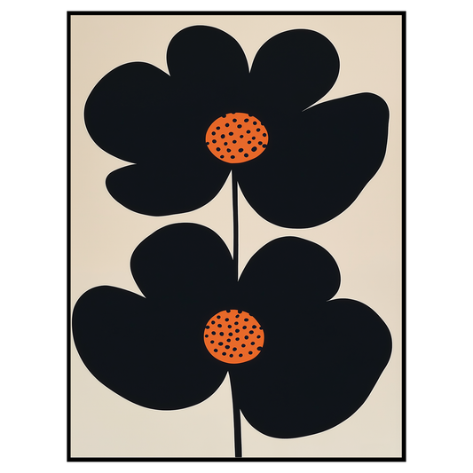 Bold Minimalist Poppy Art Print - Modern Floral Wall Art