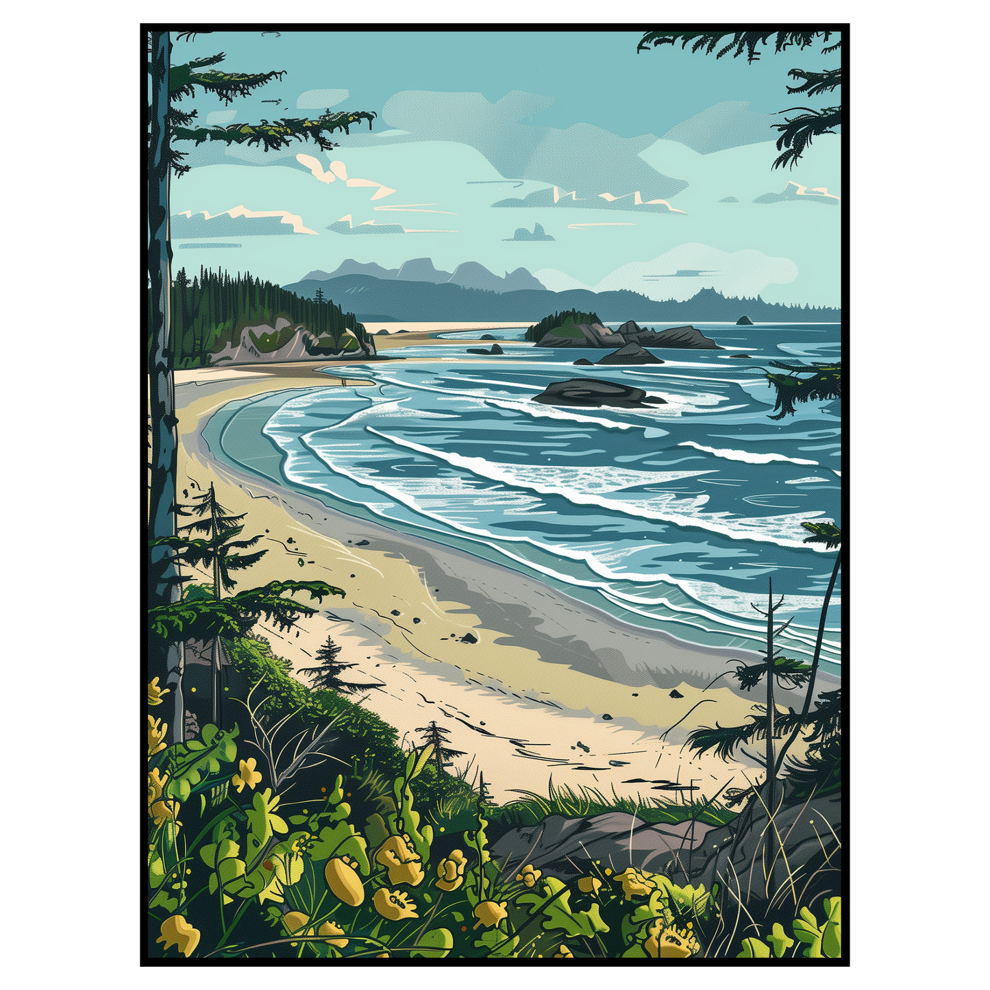 Chesterman Beach Tofino Print - Serene Coastal Landscape