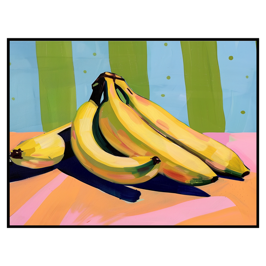 Vibrant Banana Art Print - Colorful Kitchen Wall Art