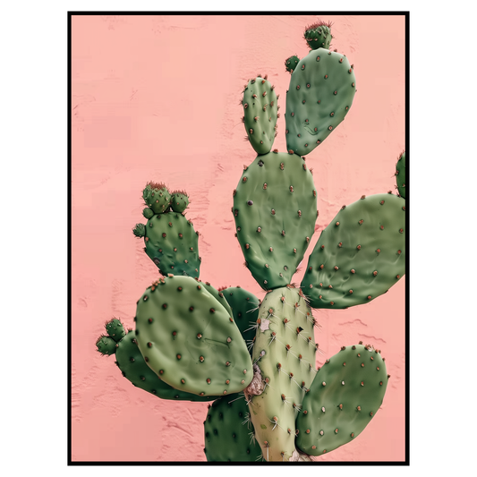 Prickly Pear Cactus Print - Chic Pink Desert Botanical Wall Art