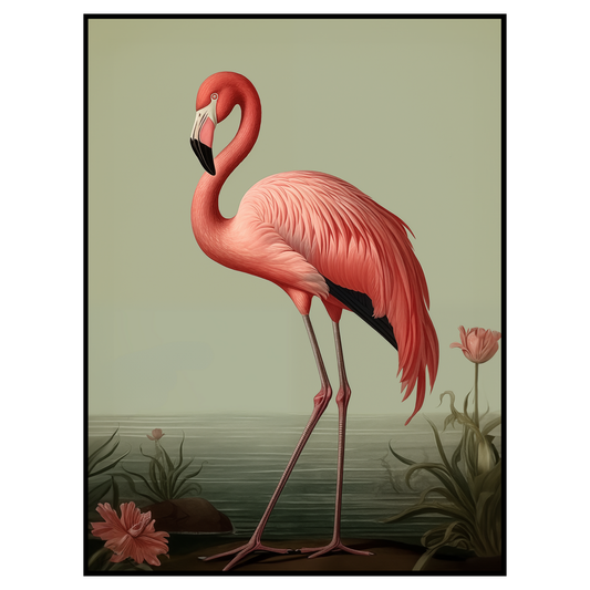 Flamingo Art Print - Vibrant Tropical Bird Illustration