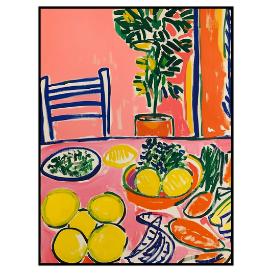Bold Maximalist Fruit and Vegetable Print